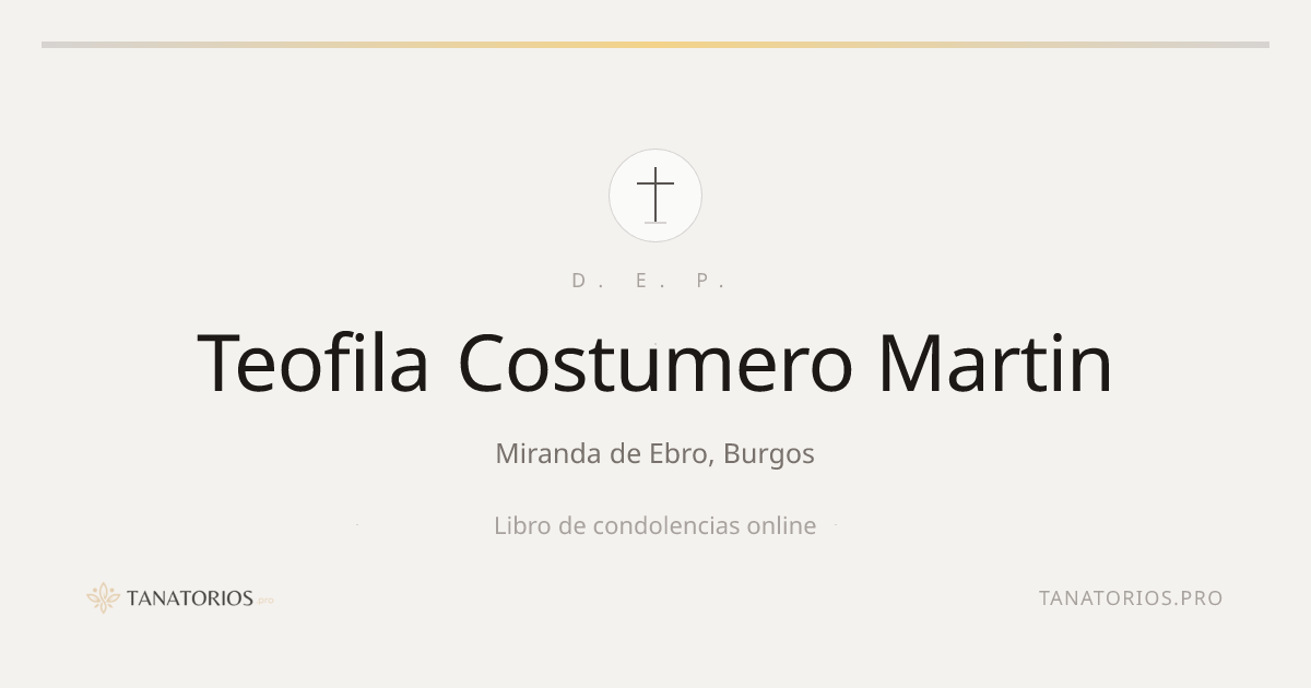 Memorial de Teofila Costumero Martin