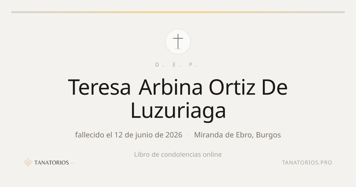 Memorial de Teresa Arbina Ortiz De Luzuriaga