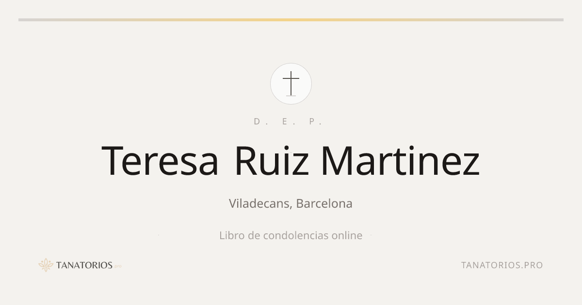 Memorial de Teresa Ruiz Martinez
