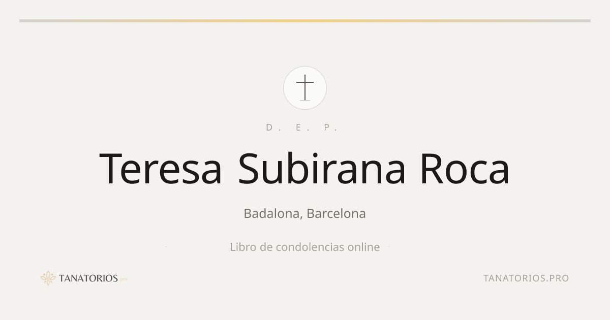 Memorial de Teresa Subirana Roca