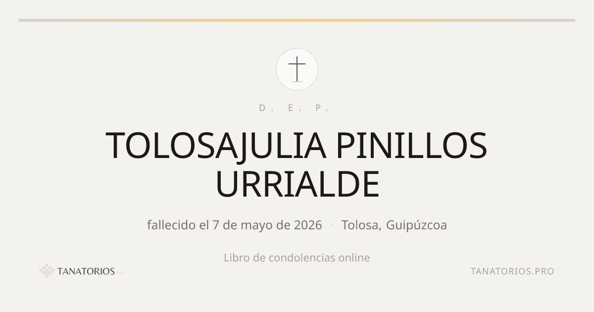Memorial de TOLOSAJULIA PINILLOS URRIALDE