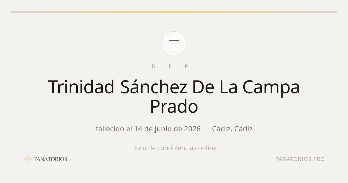 Memorial de Trinidad Sánchez De La Campa Prado