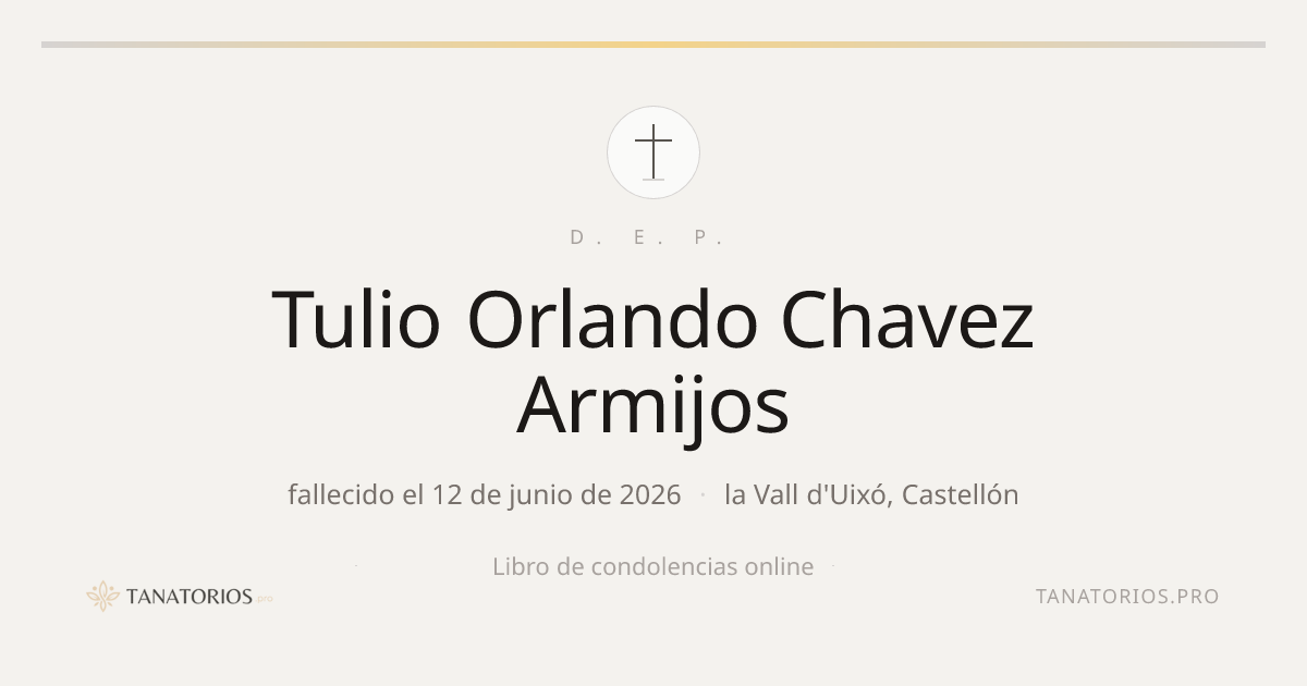 Memorial de Tulio Orlando Chavez Armijos