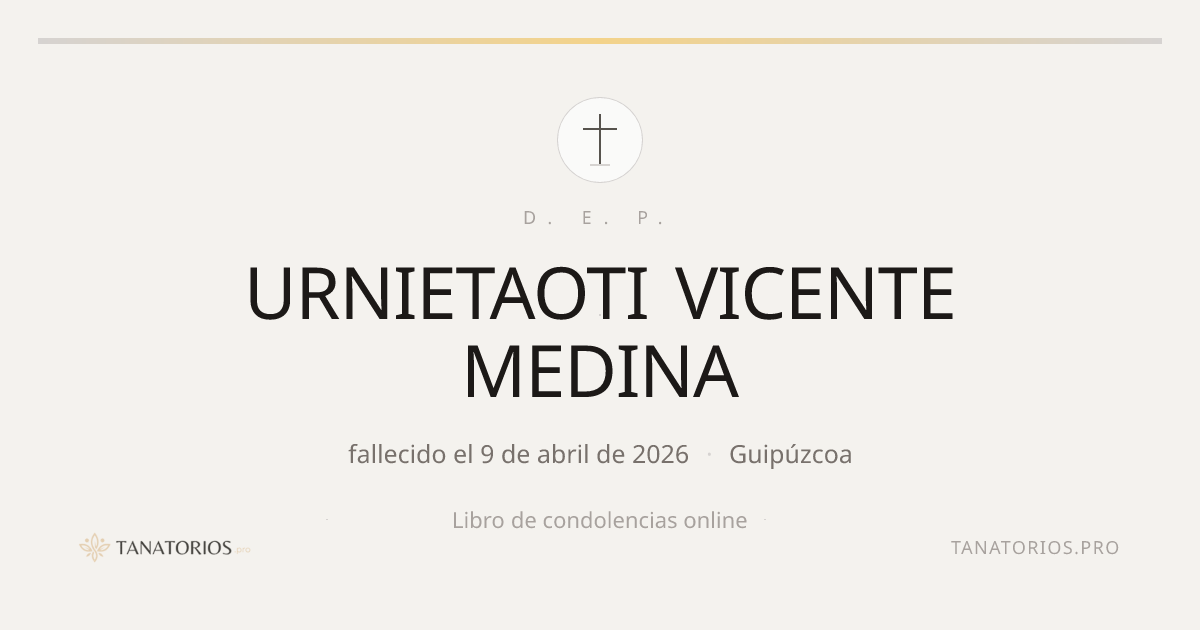 Memorial de URNIETAOTI VICENTE MEDINA