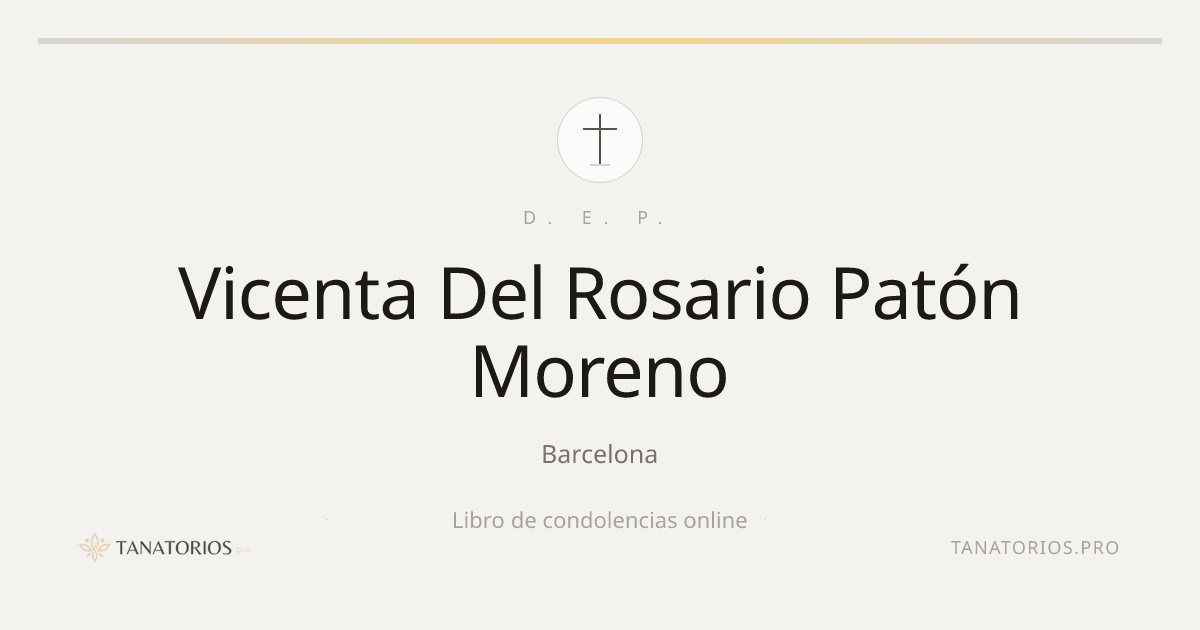 Memorial de Vicenta Del Rosario Patón Moreno