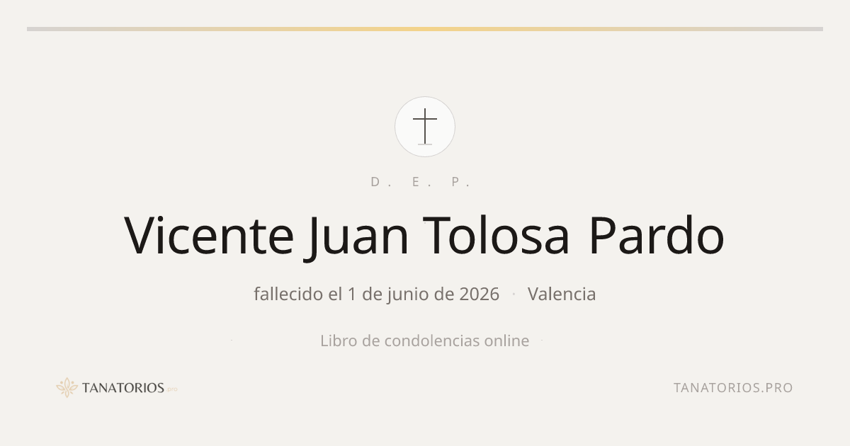 Memorial de Vicente Juan Tolosa Pardo