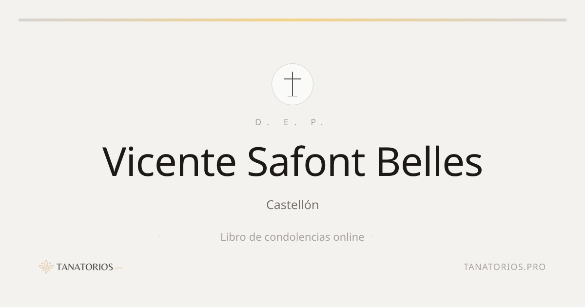 Memorial de Vicente Safont Belles