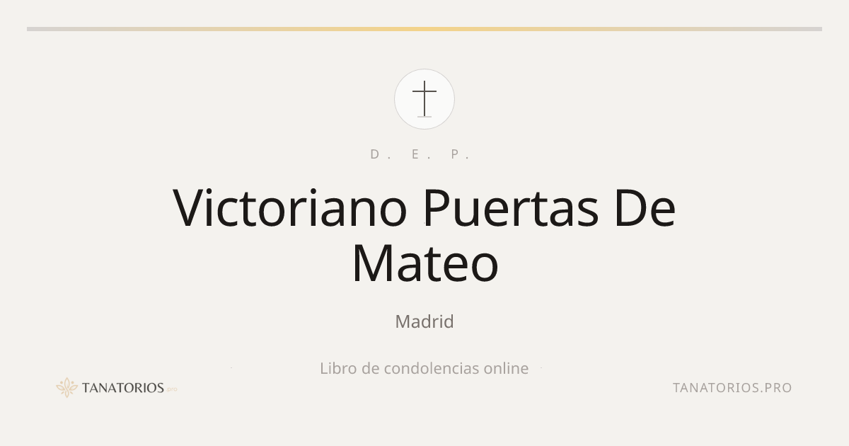 Memorial de Victoriano Puertas De Mateo