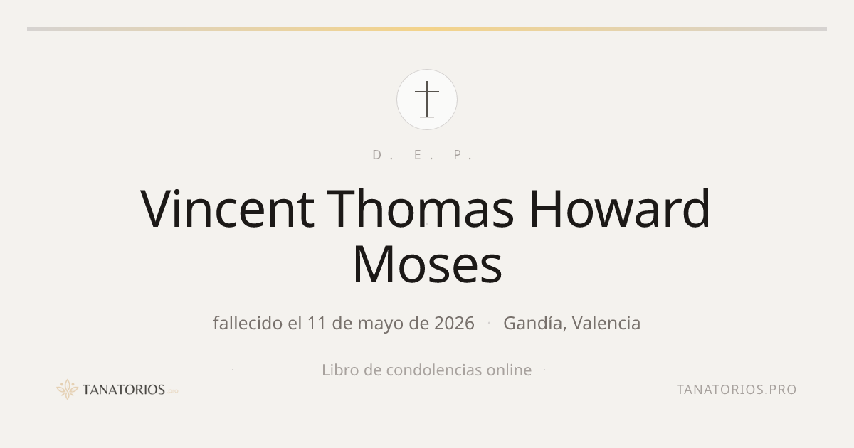 Memorial de Vincent Thomas Howard Moses