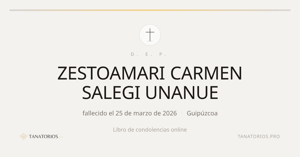 Memorial de ZESTOAMARI CARMEN SALEGI UNANUE