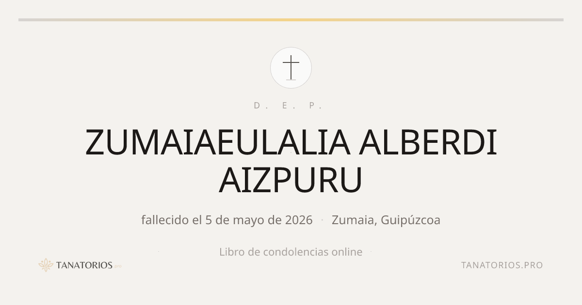 Memorial de ZUMAIAEULALIA ALBERDI AIZPURU