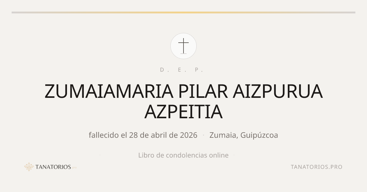 Memorial de ZUMAIAMARIA PILAR AIZPURUA AZPEITIA