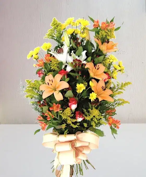 ramo funerario flores naranjas - tanatorios.pro